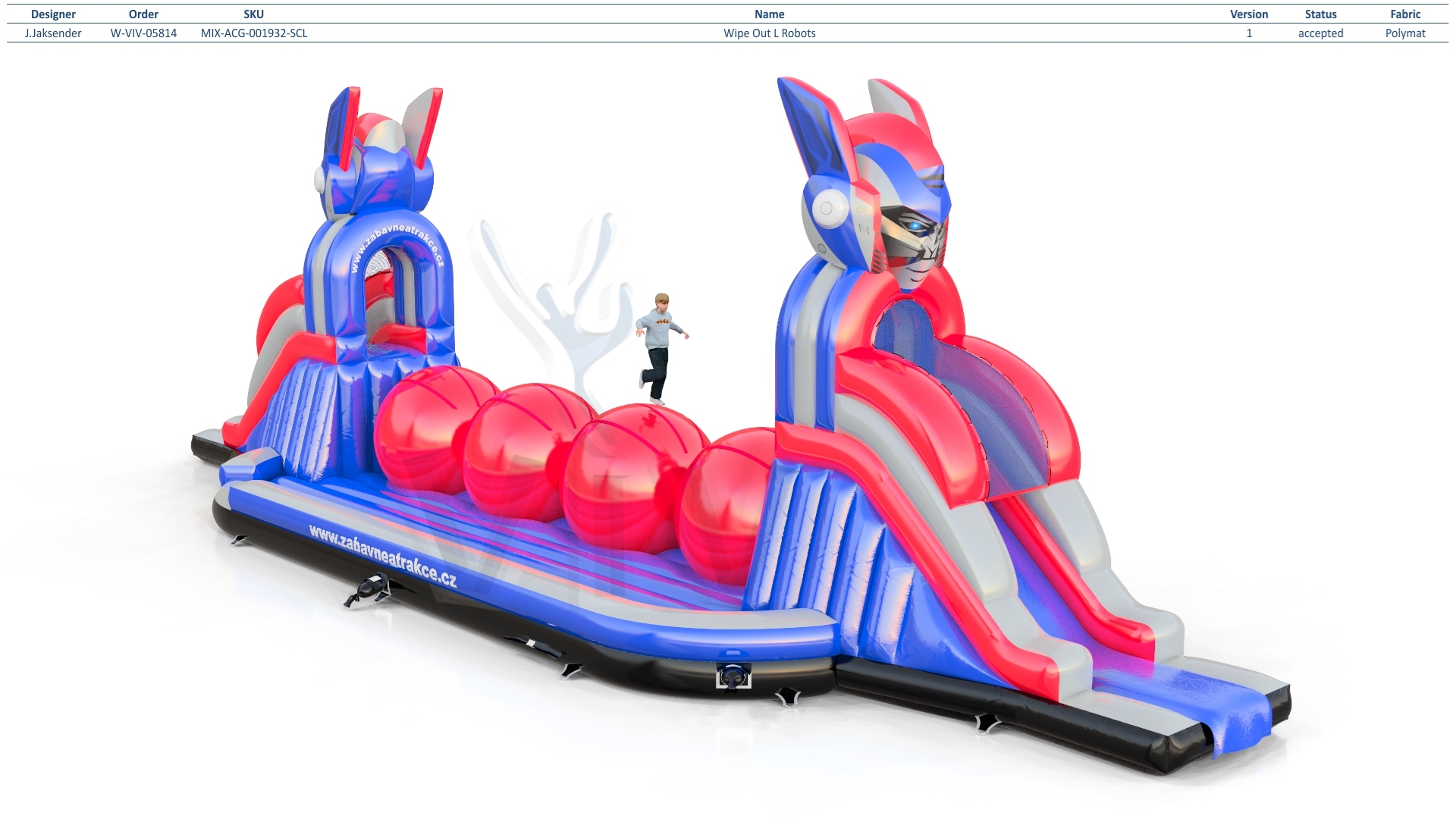 Wipe Out L Robots commercial inflatable wipe-out attraction