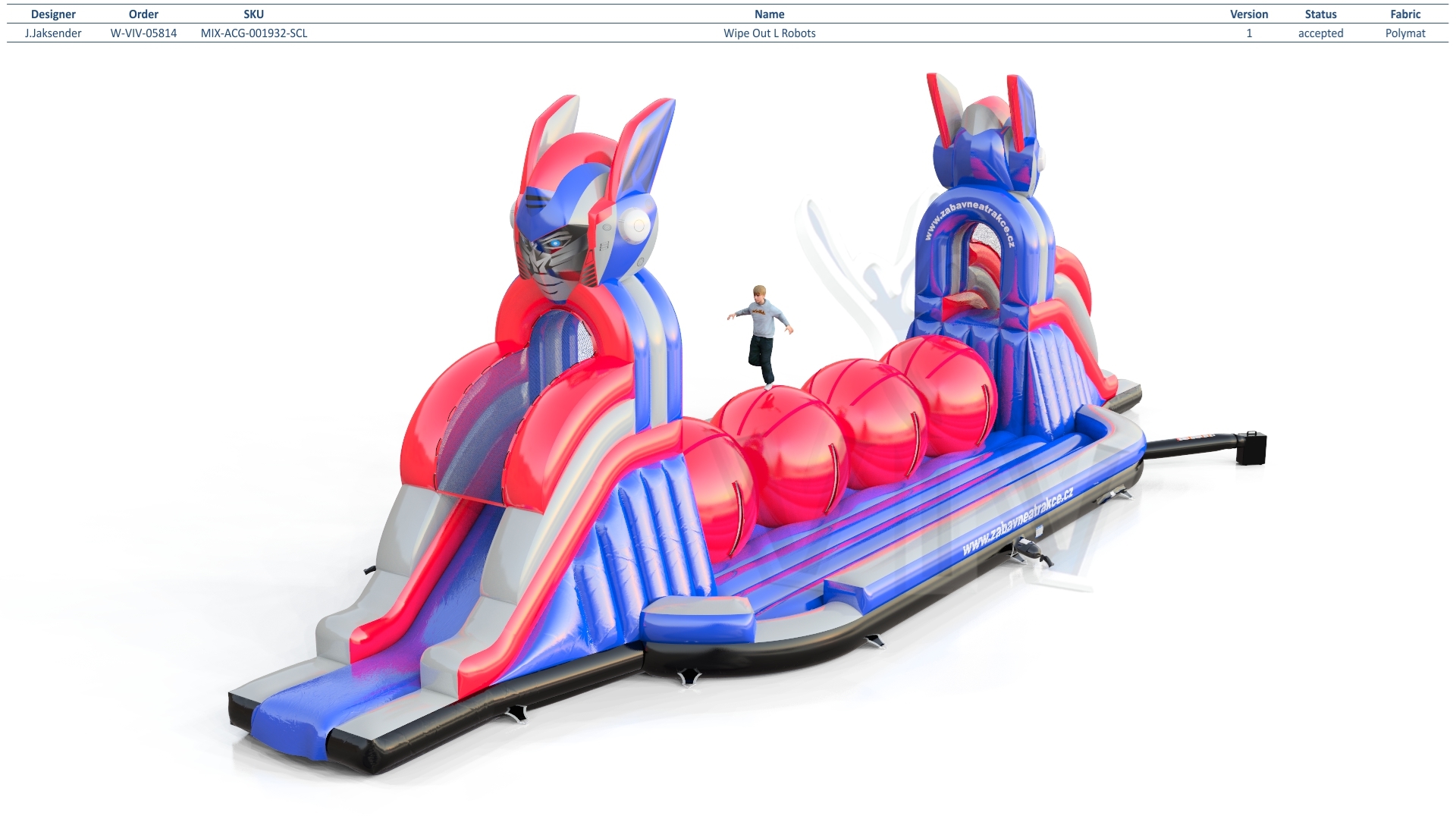 Wipe Out L Robots commercial inflatable wipe-out attraction