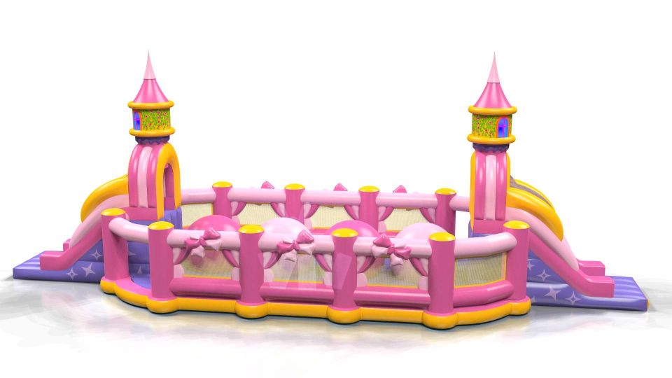 Wipe-Out Pink - Pink Collection commercial inflatable wipe-out attraction