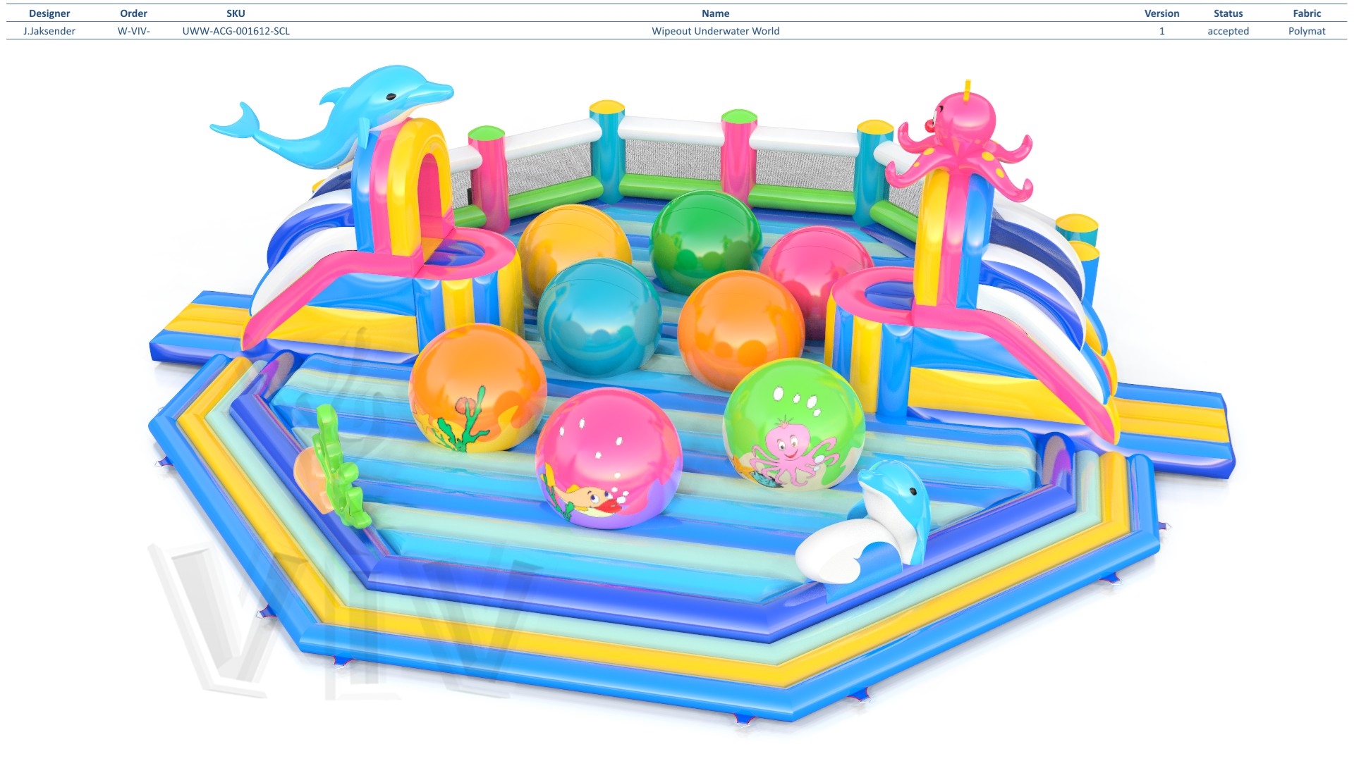Wipe Out Unterwater World commercial inflatable wipe-out attraction