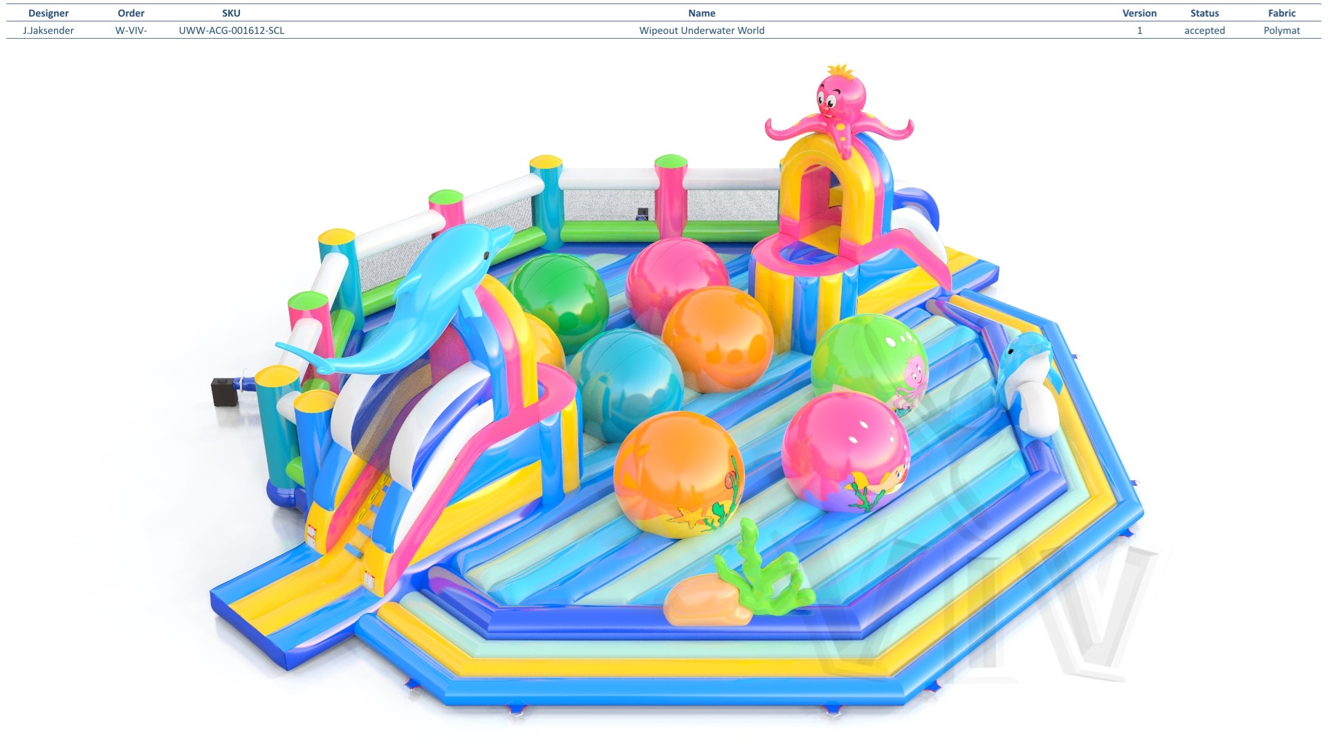Wipe Out Unterwater World commercial inflatable wipe-out attraction