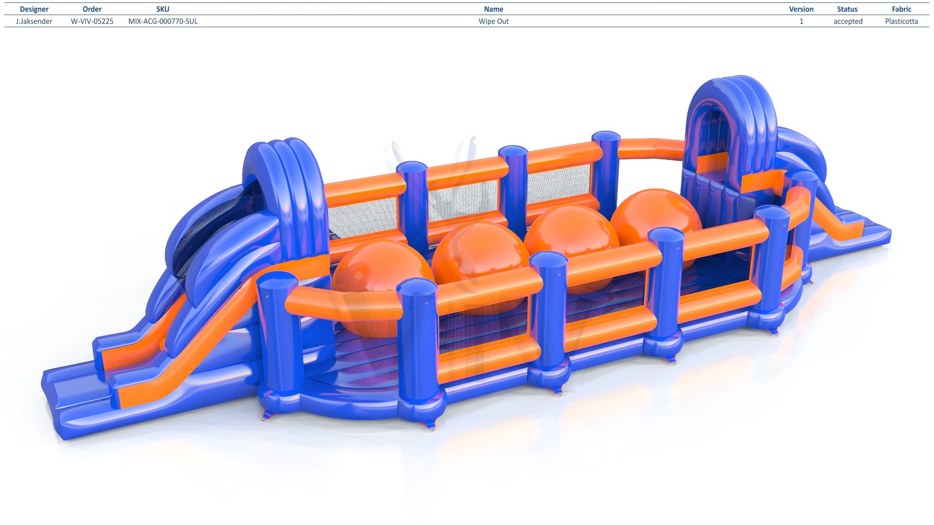 Wipe Out with barrier commercial inflatable wipe-out attraction