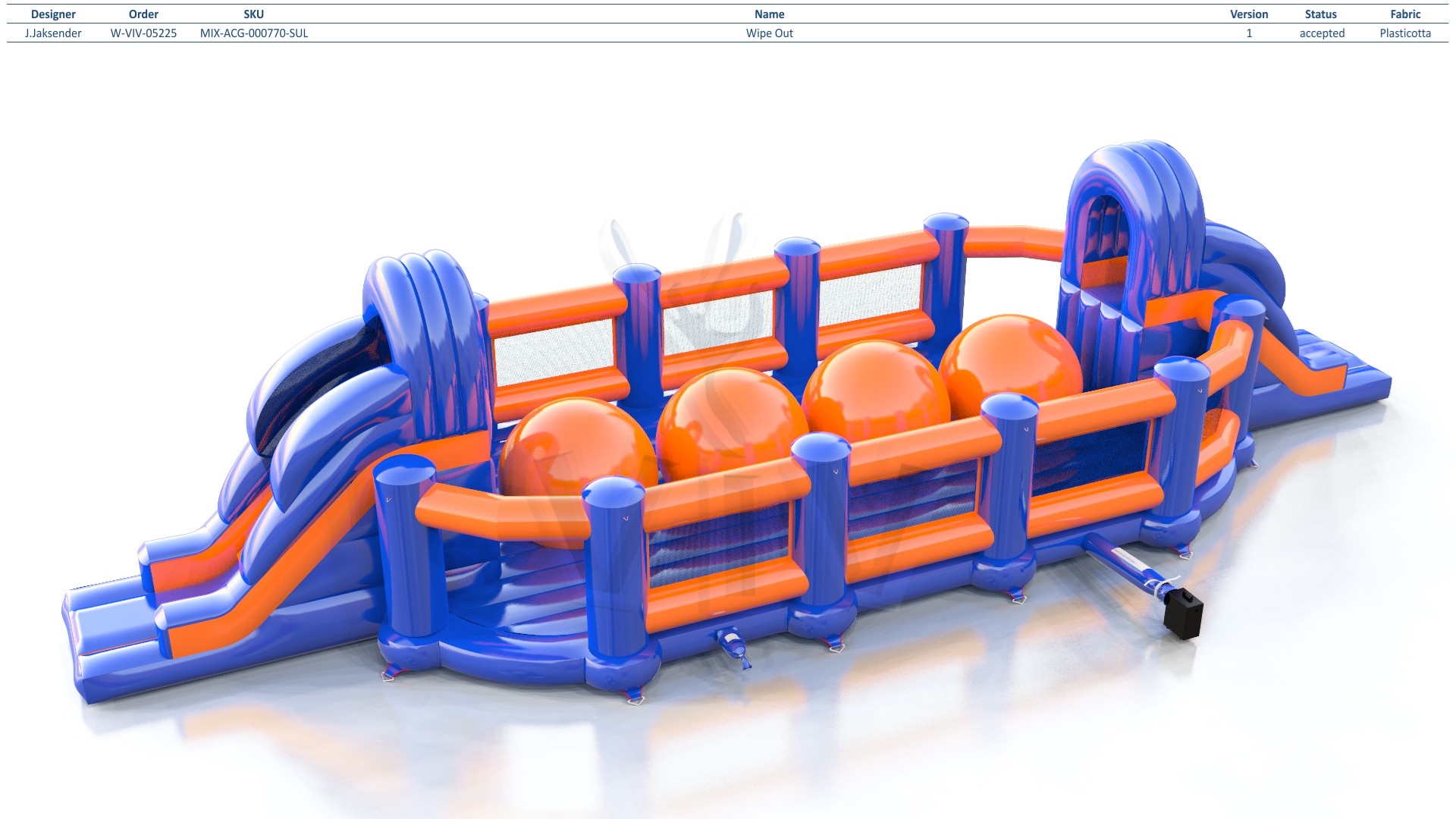 Wipe Out with barrier commercial inflatable wipe-out attraction