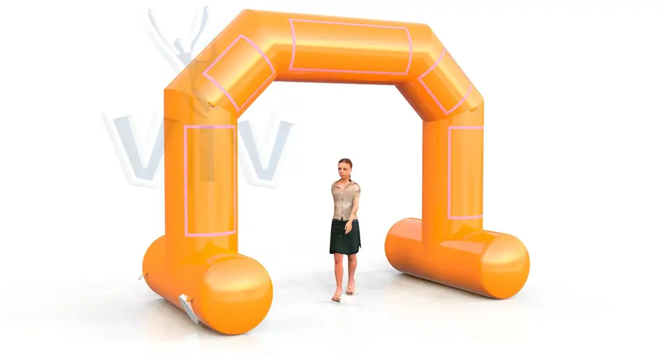 Diagonal self - standing gate 4 m commercial promotional inflatable gate