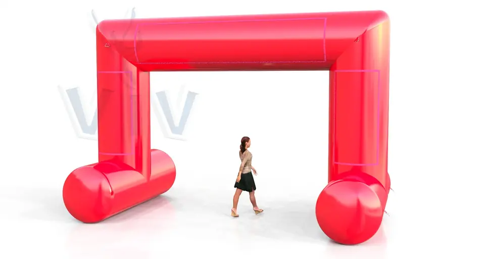 Rectangular self - standing gate 6 m commercial promotional inflatable gate