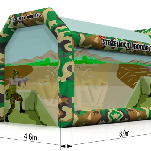 Tent shooting gallery paited 8 x 4,6 x 4,6 m commercial promotional inflatable tent