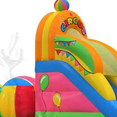 Wipe-out Circus 19,3 x 6,1 x 5,5 m commercial inflatable wipe-out attraction